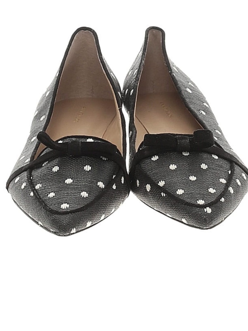 Ann Taylor Black and White Polka Dot Pointed Ballet Flats